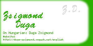 zsigmond duga business card